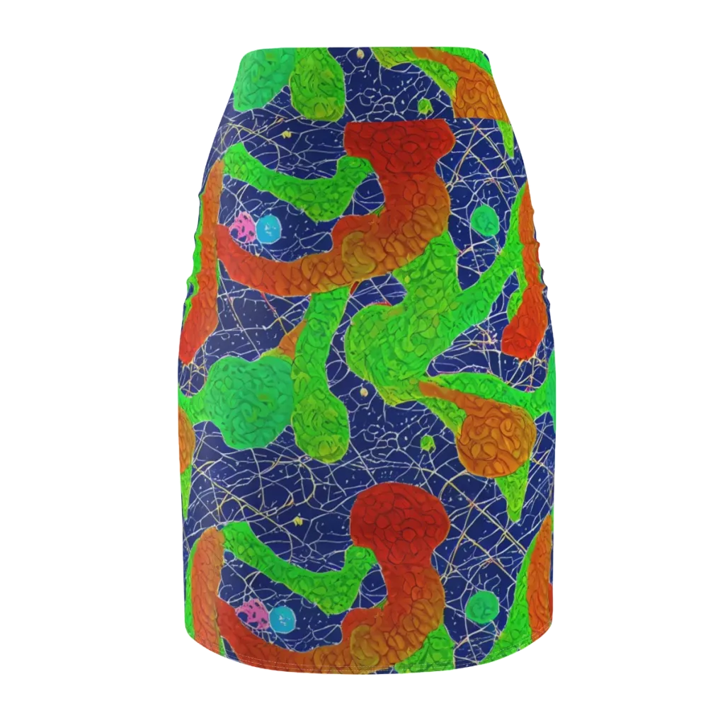 Lime Inferno on Pencil Skirt — Back