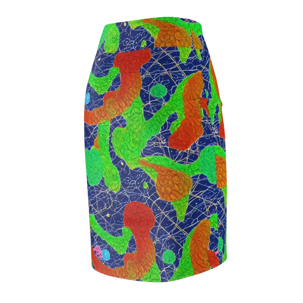 Lime Inferno on Pencil Skirt — Back Side