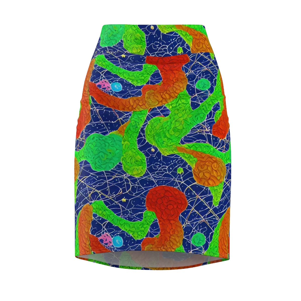 Lime Inferno on Pencil Skirt — Front