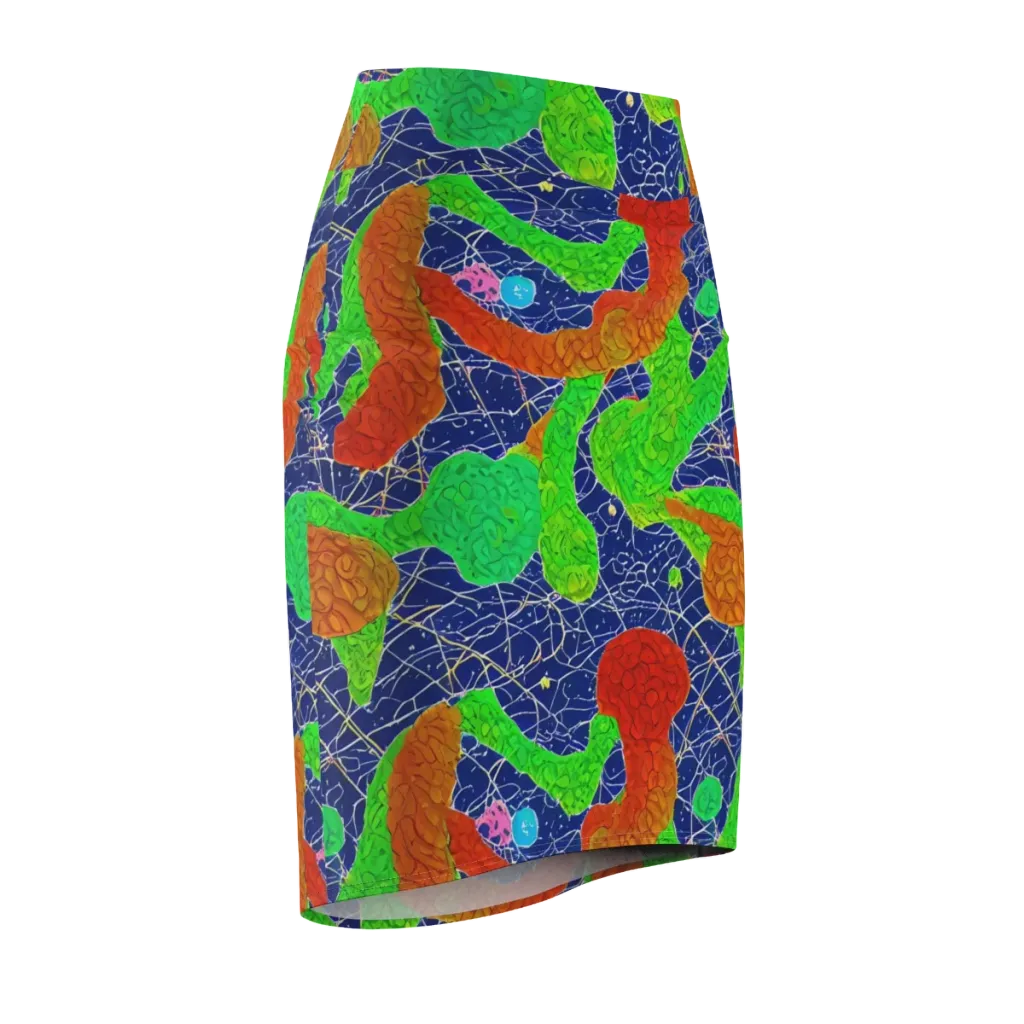 Lime Inferno on Pencil Skirt — Front Side