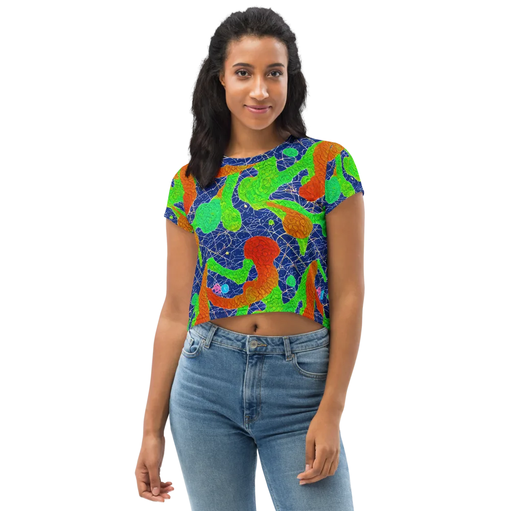Lime Inferno on Crop Tee — Front