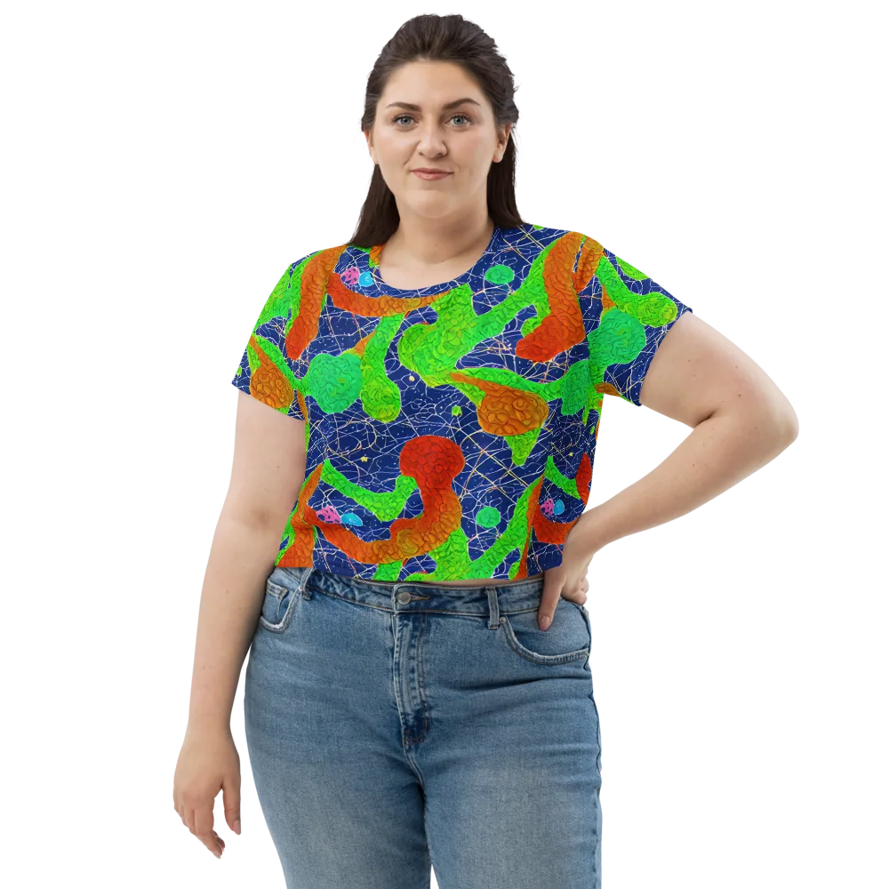Lime Inferno on Crop Tee — Front