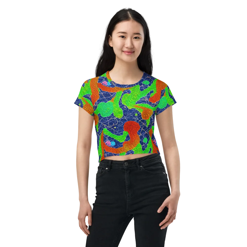 Lime Inferno on Crop Tee — Front