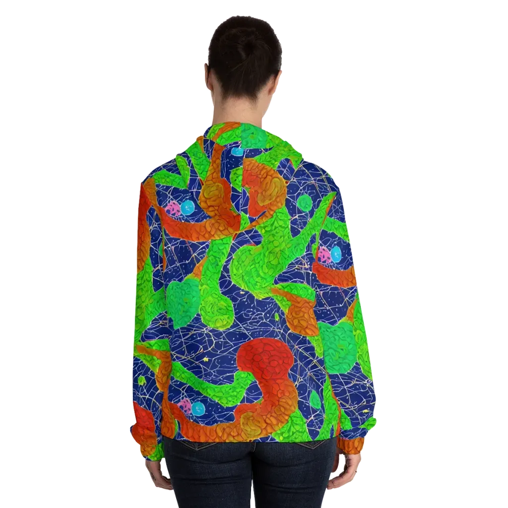 Lime Inferno on Women's Full-Zip Hoodie — Back On Person