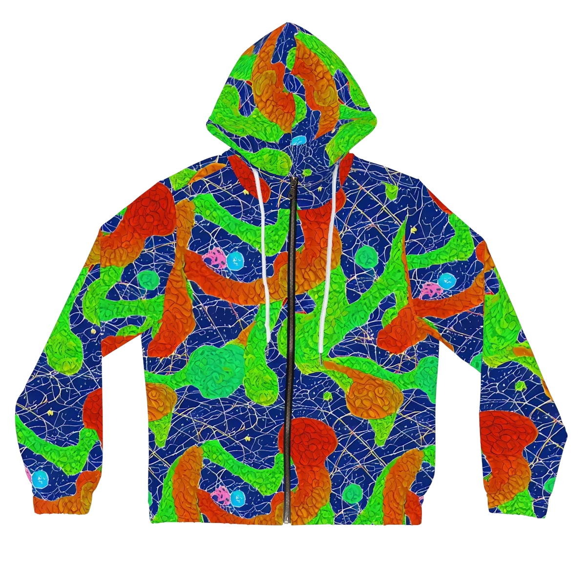 Lime Inferno on Women's Full-Zip Hoodie — Front