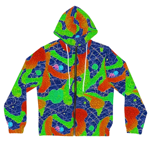 Lime Inferno on a Women's Full-Zip Hoodie
