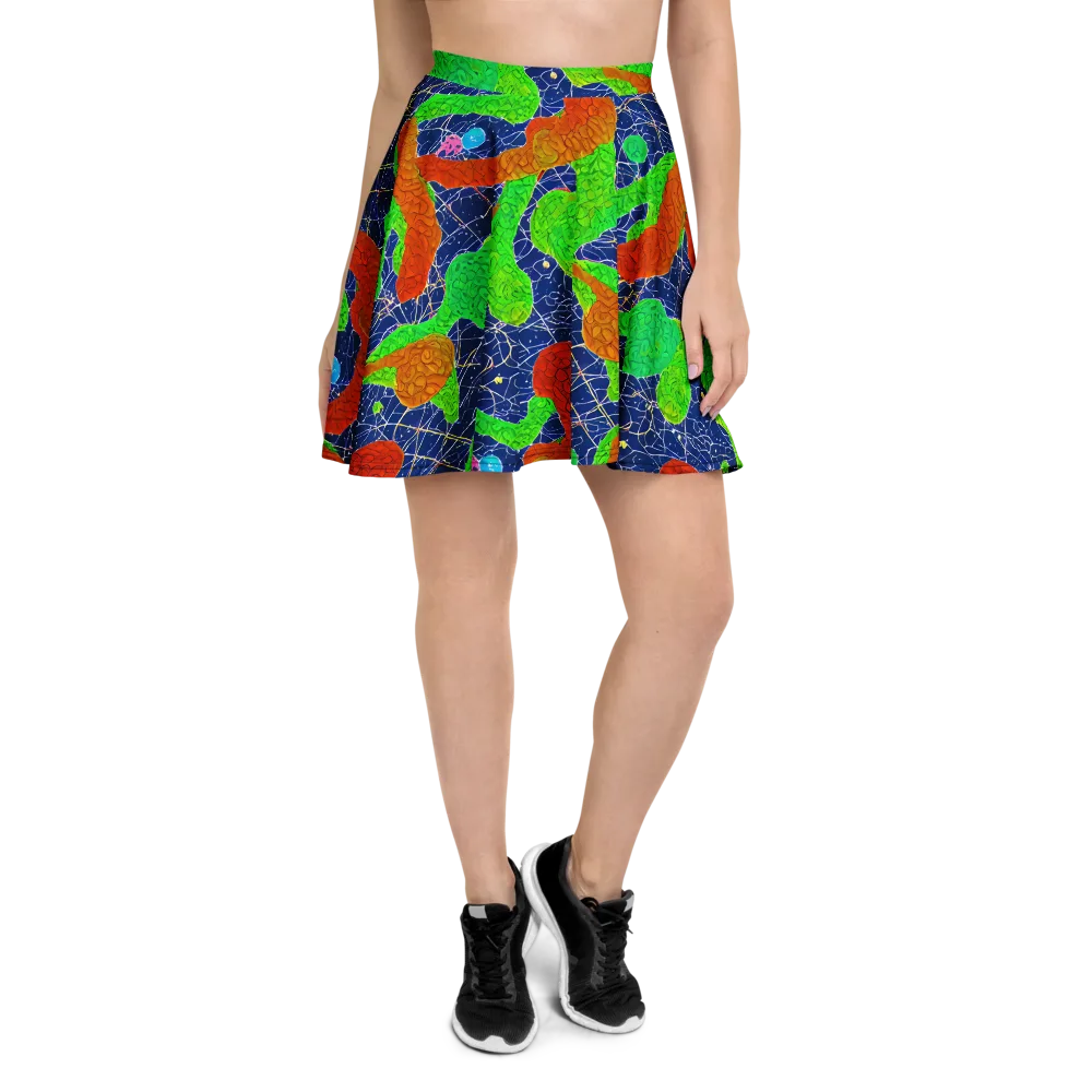 Lime Inferno on Skater Skirt — Front