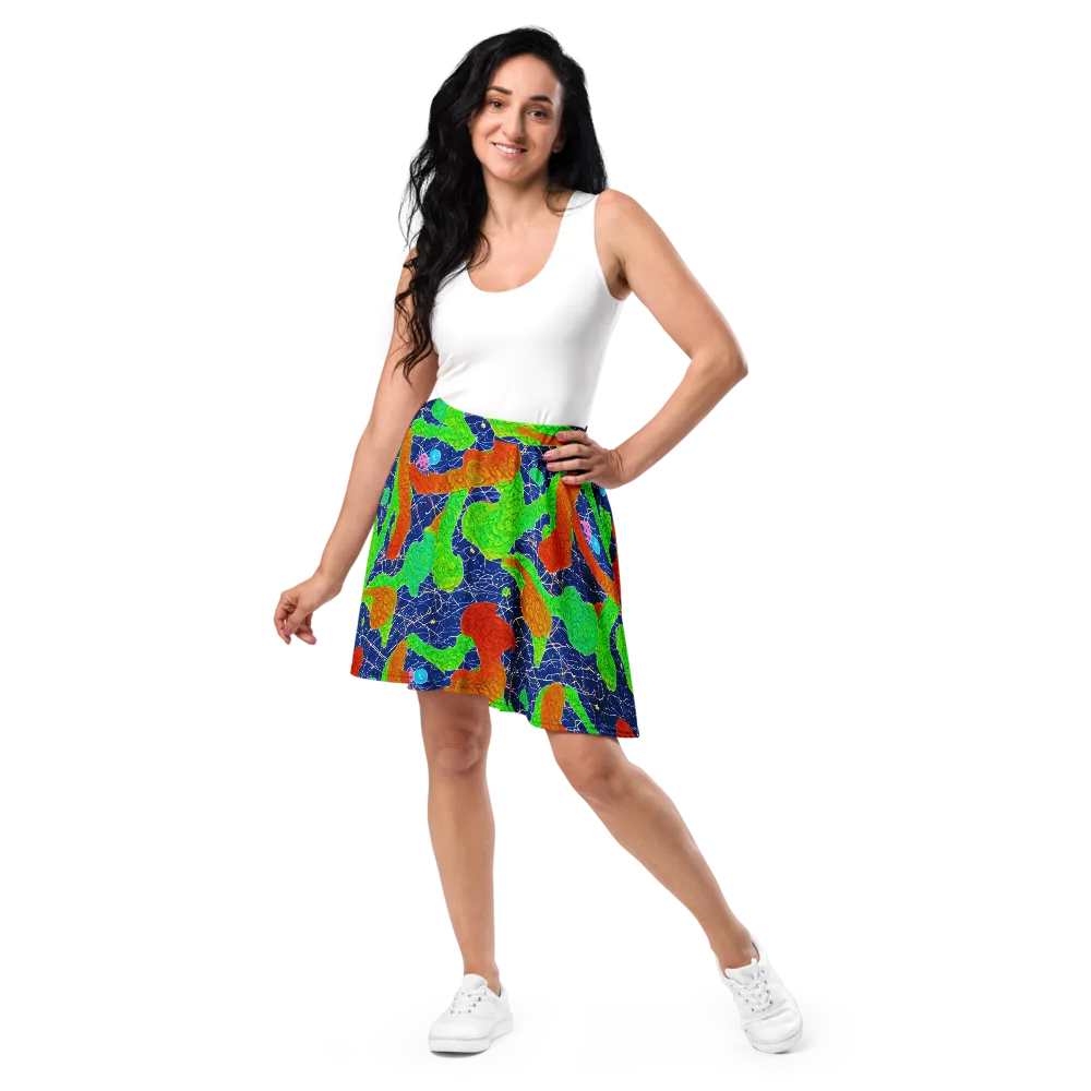 Lime Inferno on Skater Skirt — Front