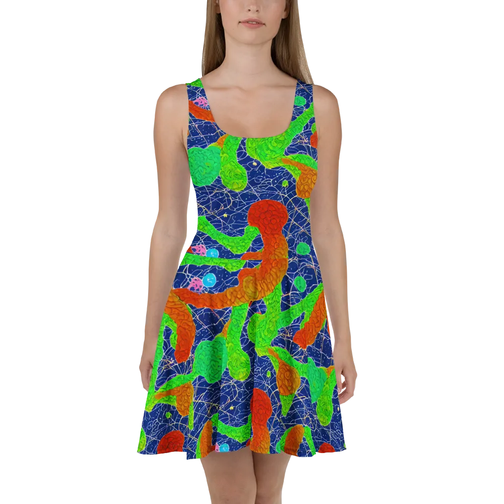 Lime Inferno on Skater Dress — Front