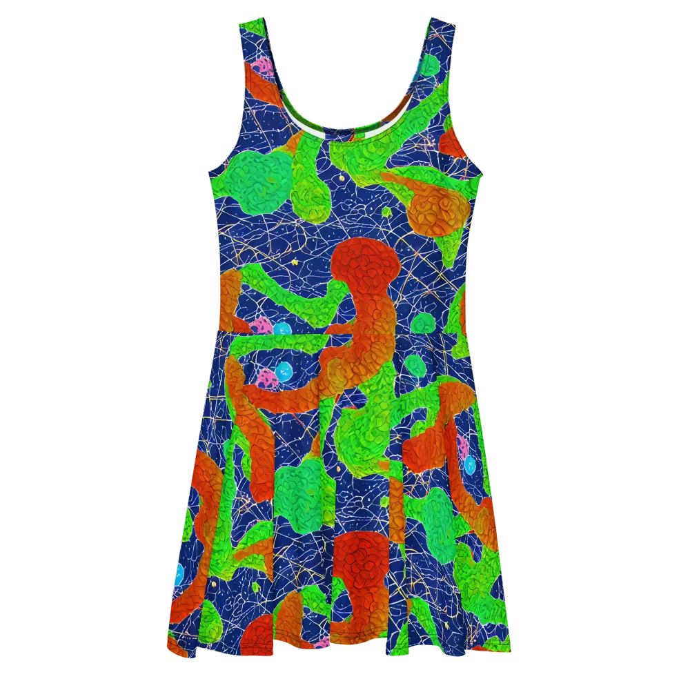 Lime Inferno on Skater Dress — Front