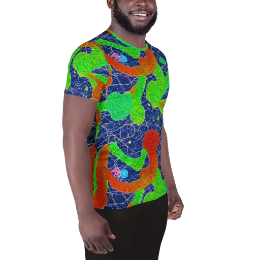 Lime Inferno on a Men's Athletic T-Shirt