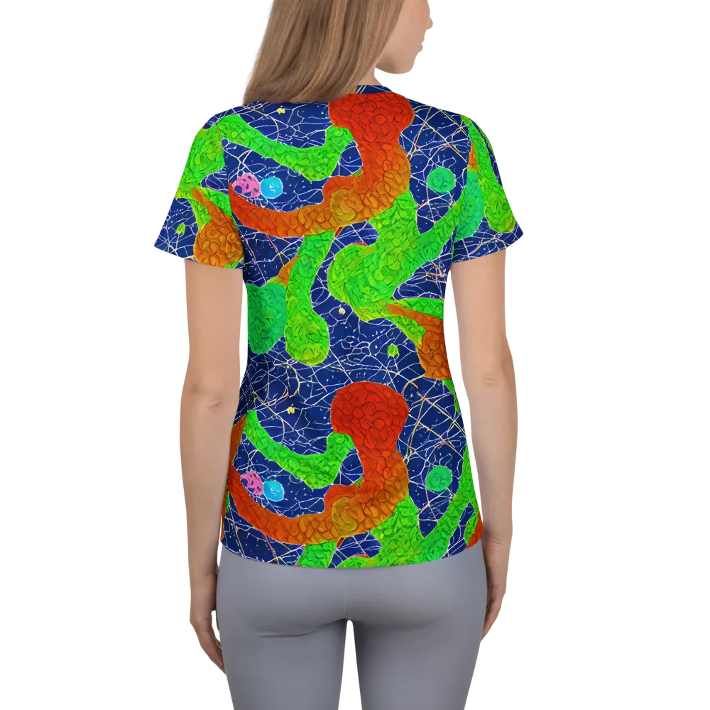 Lime Inferno on Women's Athletic T-Shirt — Back