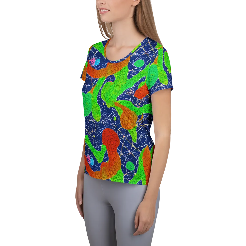 Lime Inferno on Women's Athletic T-Shirt — Left