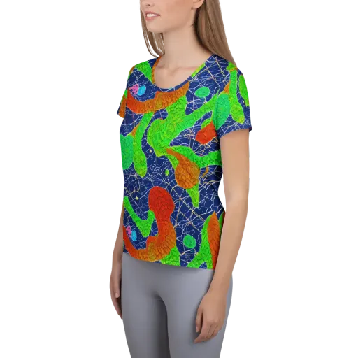 Lime Inferno on a Women's Athletic T-Shirt