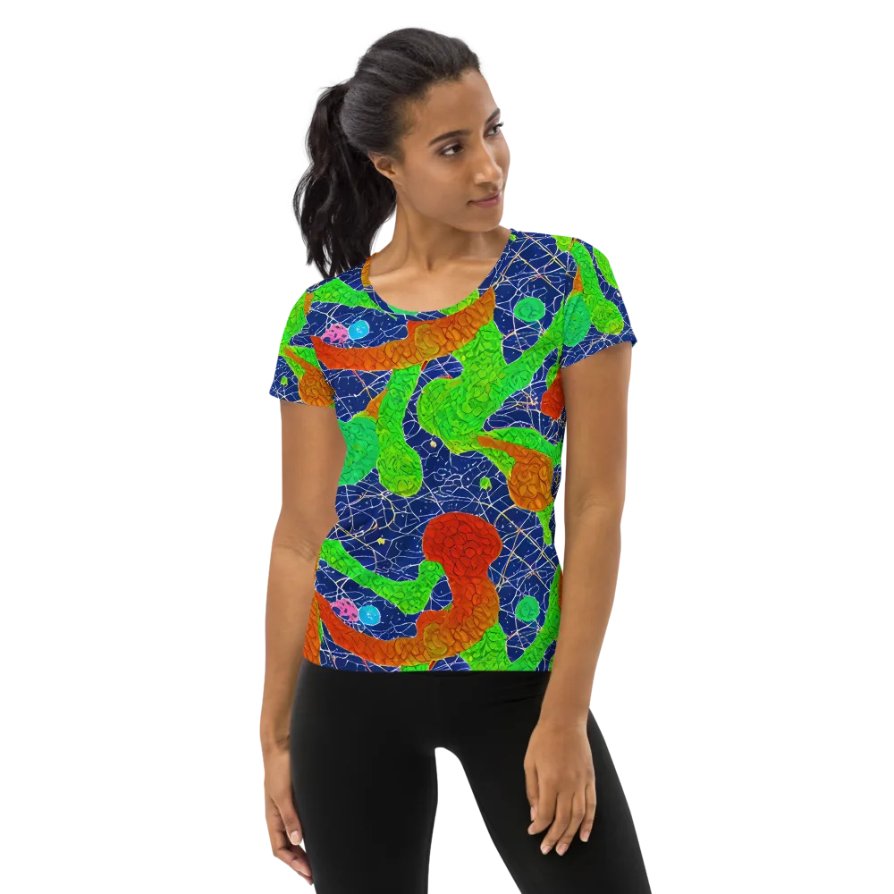 Lime Inferno on Women's Athletic T-Shirt — Front