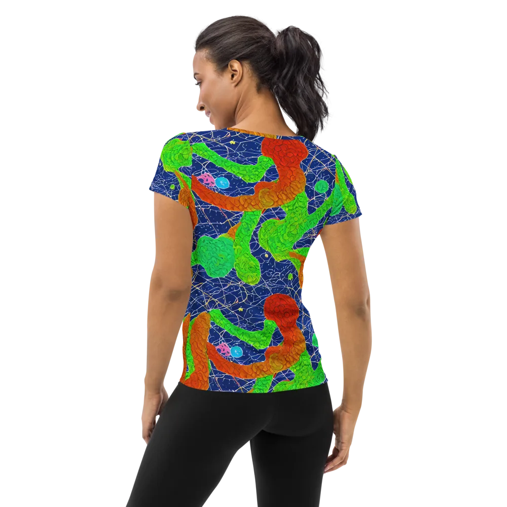 Lime Inferno on Women's Athletic T-Shirt — Back