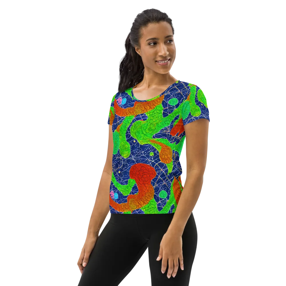 Lime Inferno on Women's Athletic T-Shirt — Left