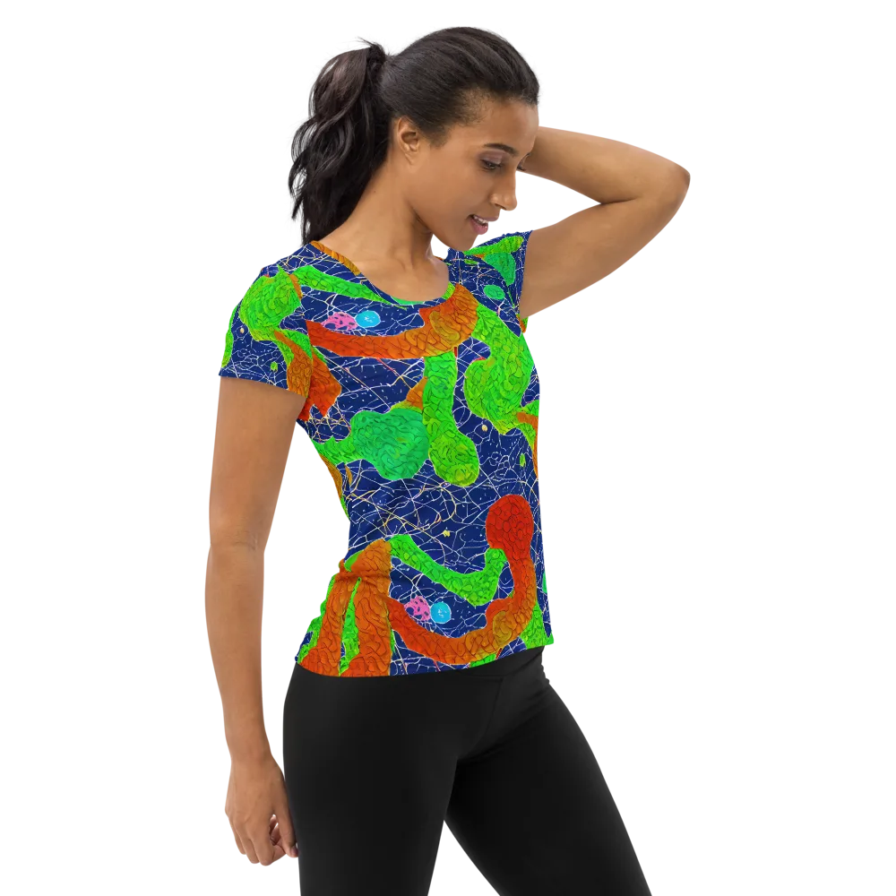 Lime Inferno on Women's Athletic T-Shirt — Right