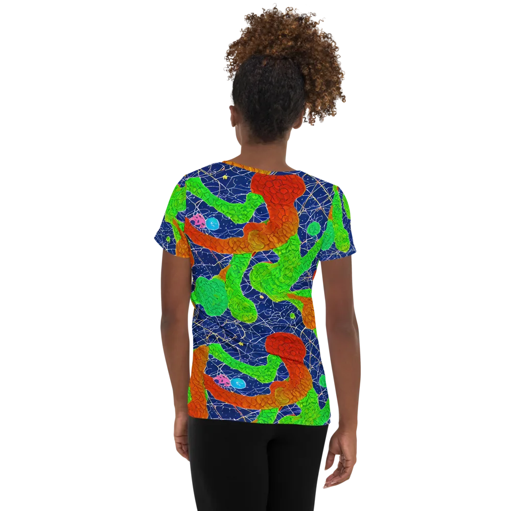 Lime Inferno on Women's Athletic T-Shirt — Back
