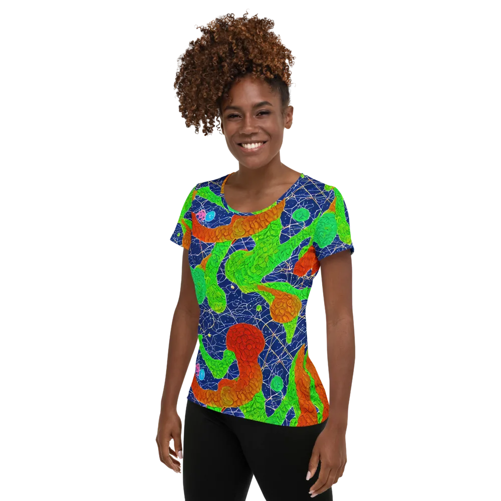 Lime Inferno on Women's Athletic T-Shirt — Left