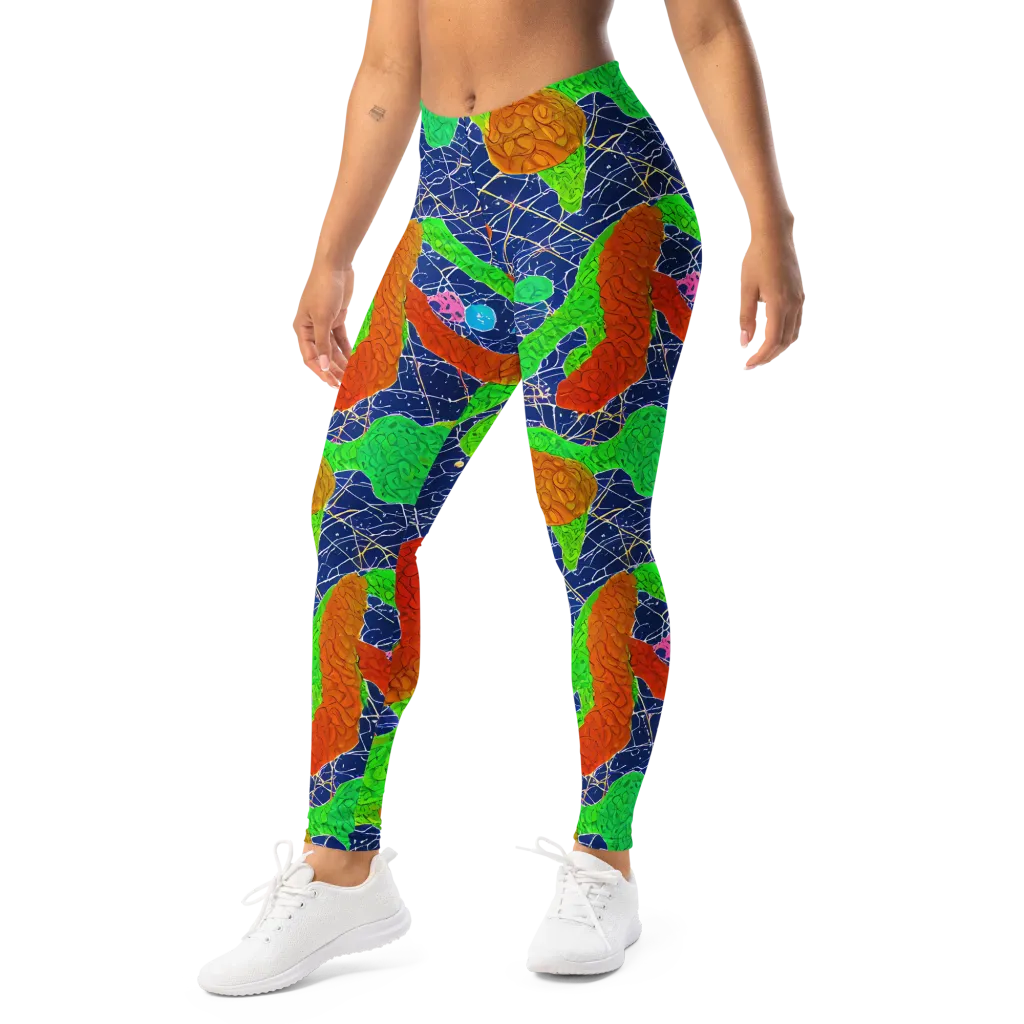 Lime Inferno on Leggings — Left Front