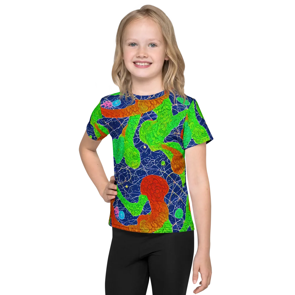 Lime Inferno on Kids Crew Neck T-Shirt — Front
