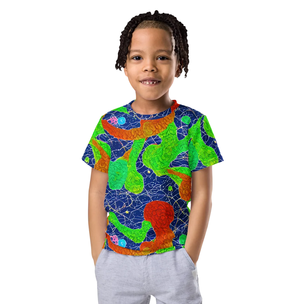 Lime Inferno on Kids Crew Neck T-Shirt — Front