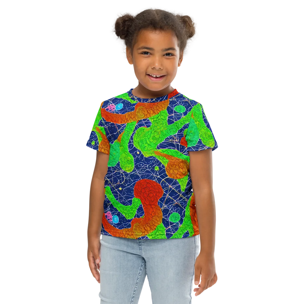 Lime Inferno on Kids Crew Neck T-Shirt — Front