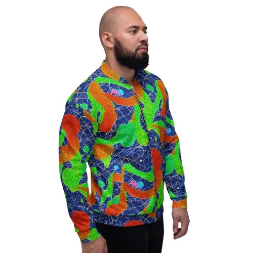 Lime Inferno on a Bomber Jacket