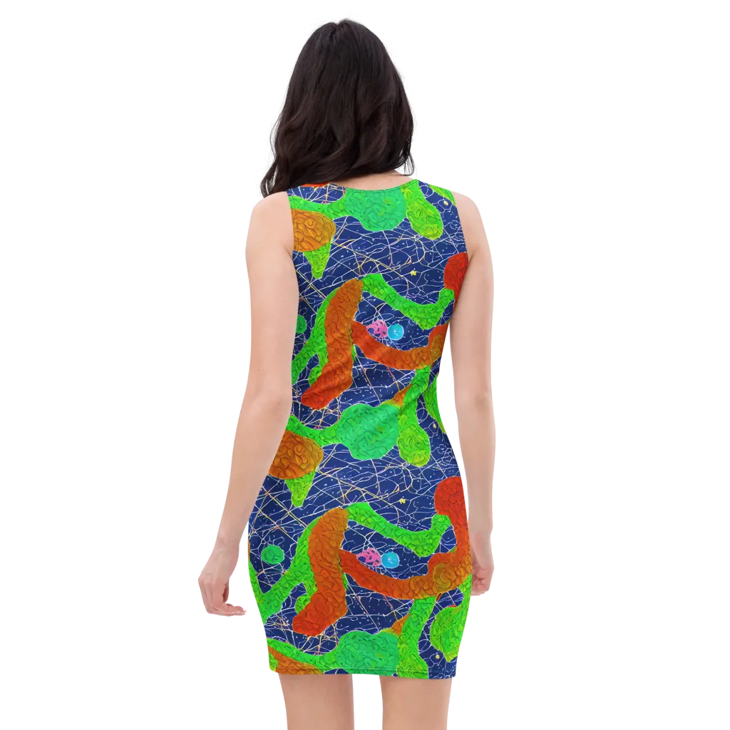 Lime Inferno on Bodycon Dress — Back