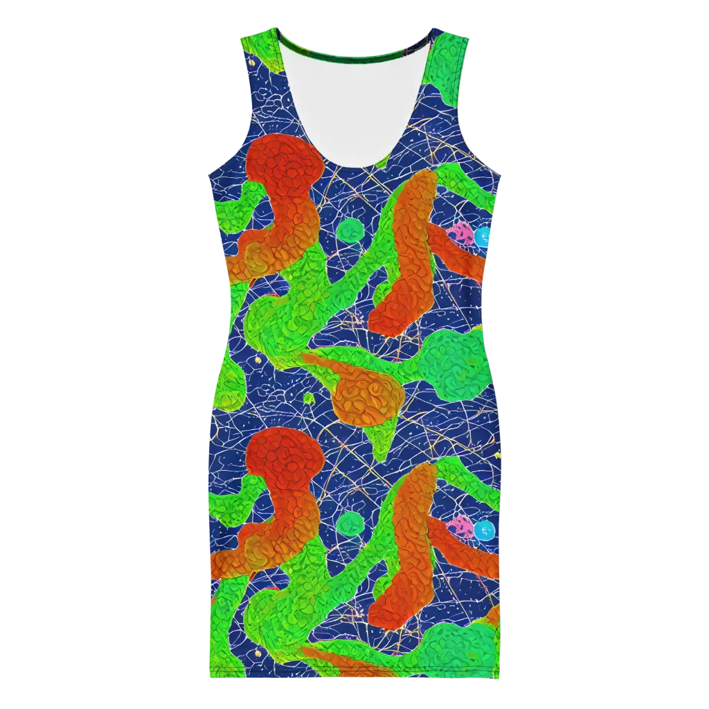 Lime Inferno on Bodycon Dress — Front