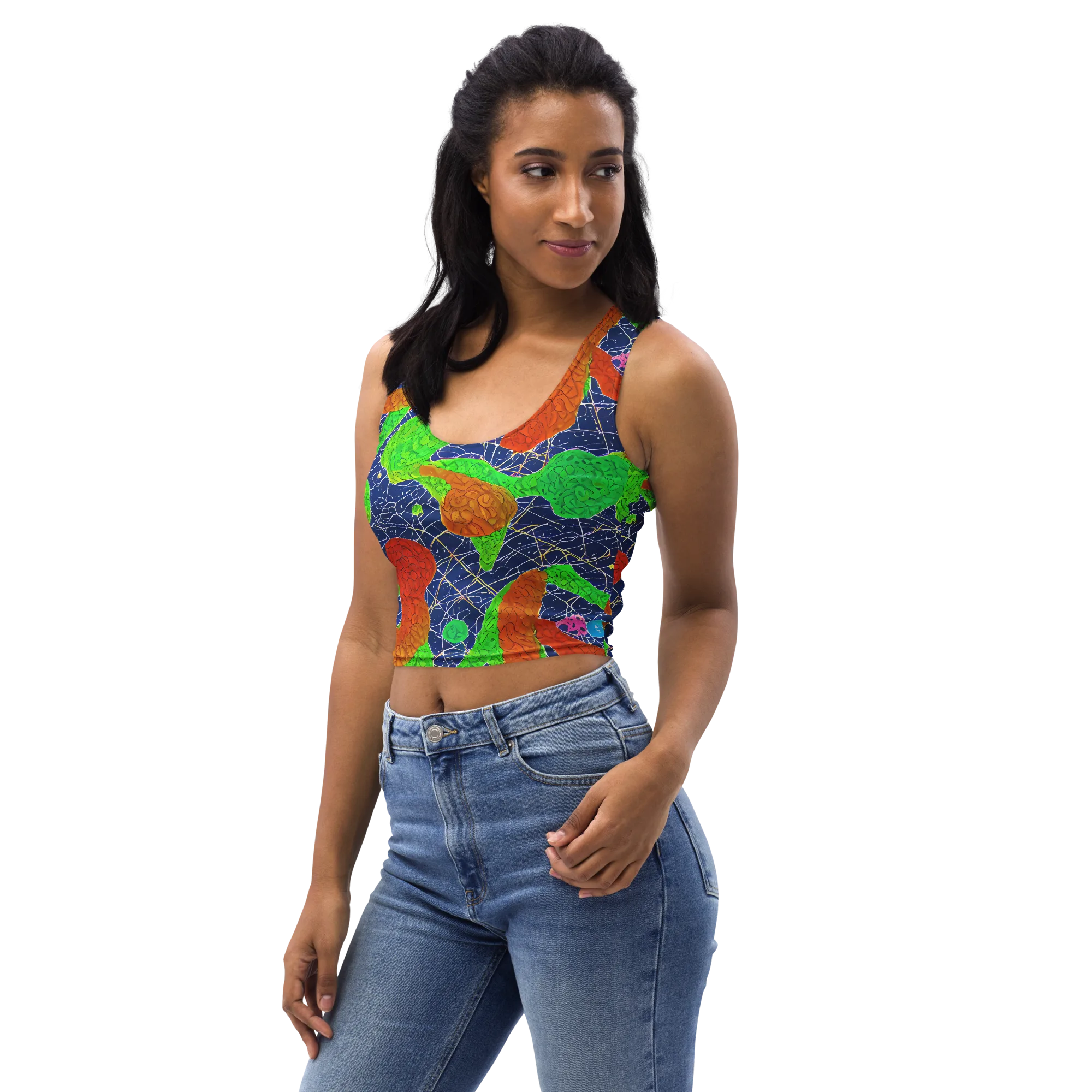 Lime Inferno on Crop Top — Left Front