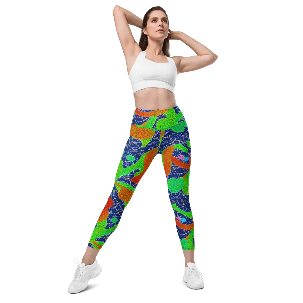 Lime Inferno on Leggings with Pockets — Front
