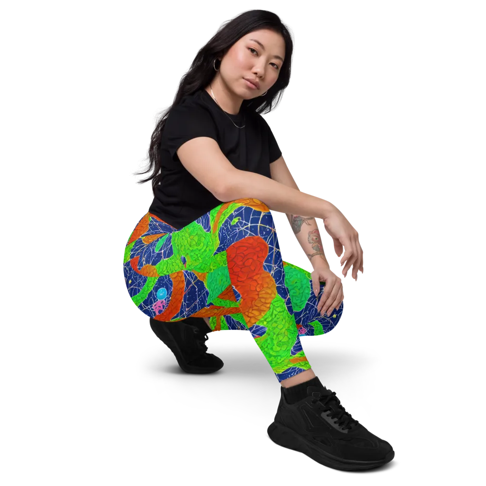 Lime Inferno on Leggings with Pockets — Right Front