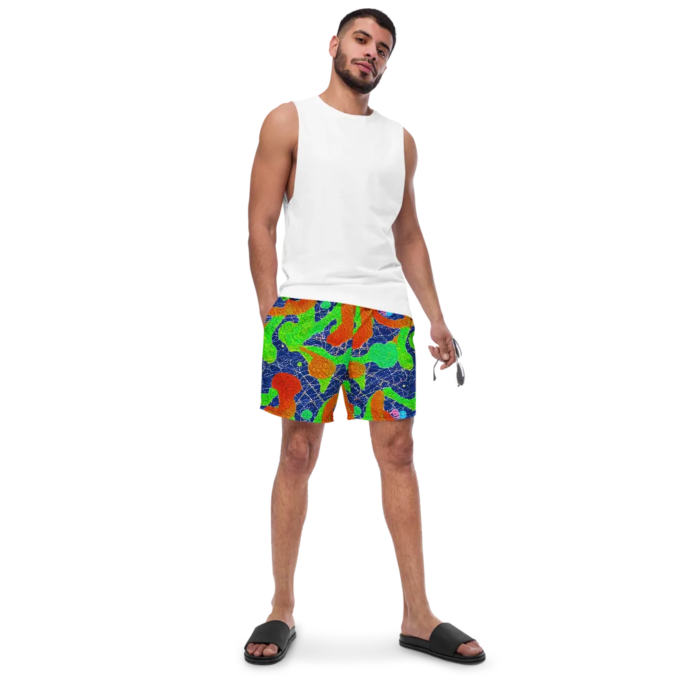 Lime Inferno on Swim Trunks — Front