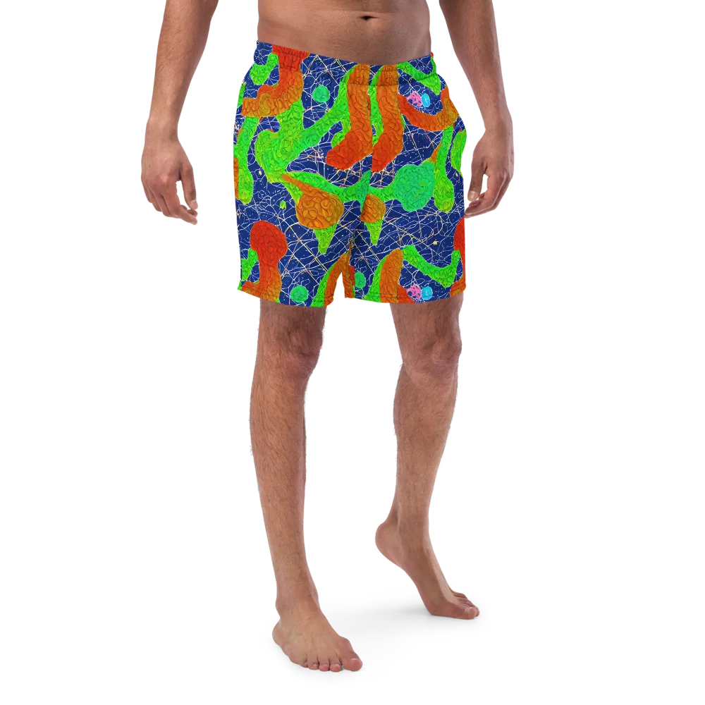 Lime Inferno on Swim Trunks — Front