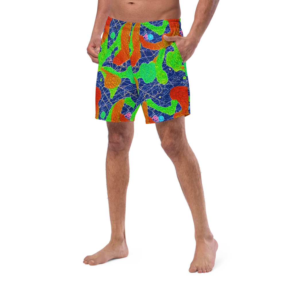 Lime Inferno on Swim Trunks — Left Front