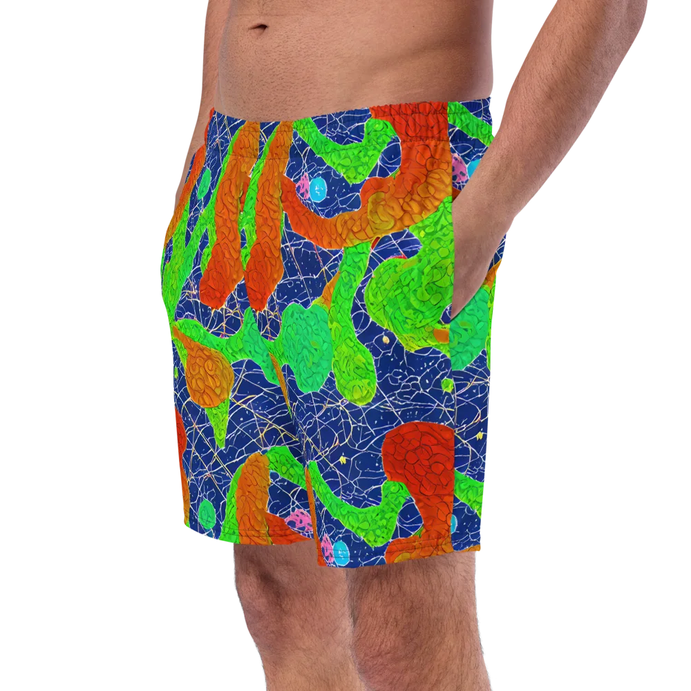 Lime Inferno on Swim Trunks — Left Front