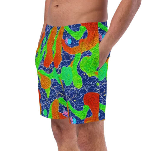 Lime Inferno on a Swim Trunks