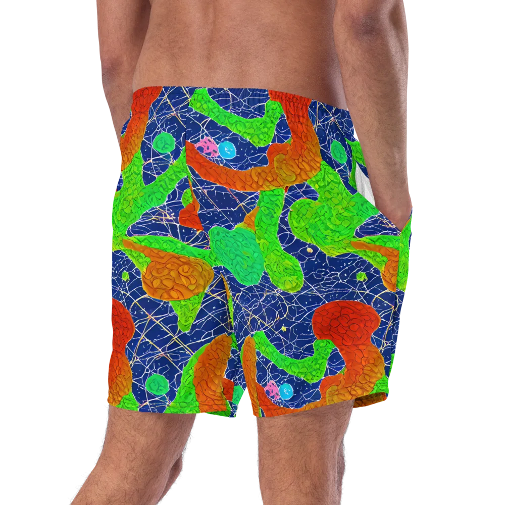 Lime Inferno on Swim Trunks — Right Back