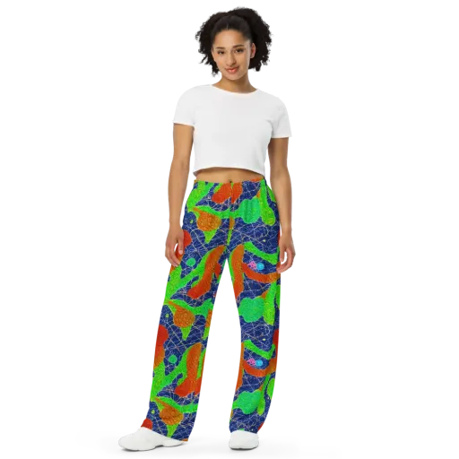 Lime Inferno on a Wide-Leg Pants