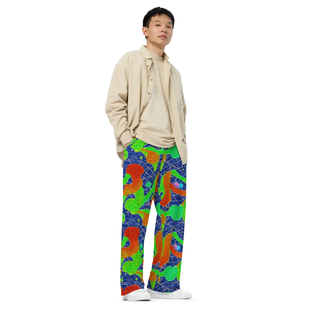 Lime Inferno on Wide-Leg Pants — Right Front