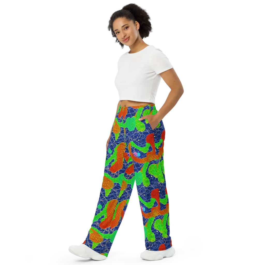 Lime Inferno on Wide-Leg Pants — Left Front
