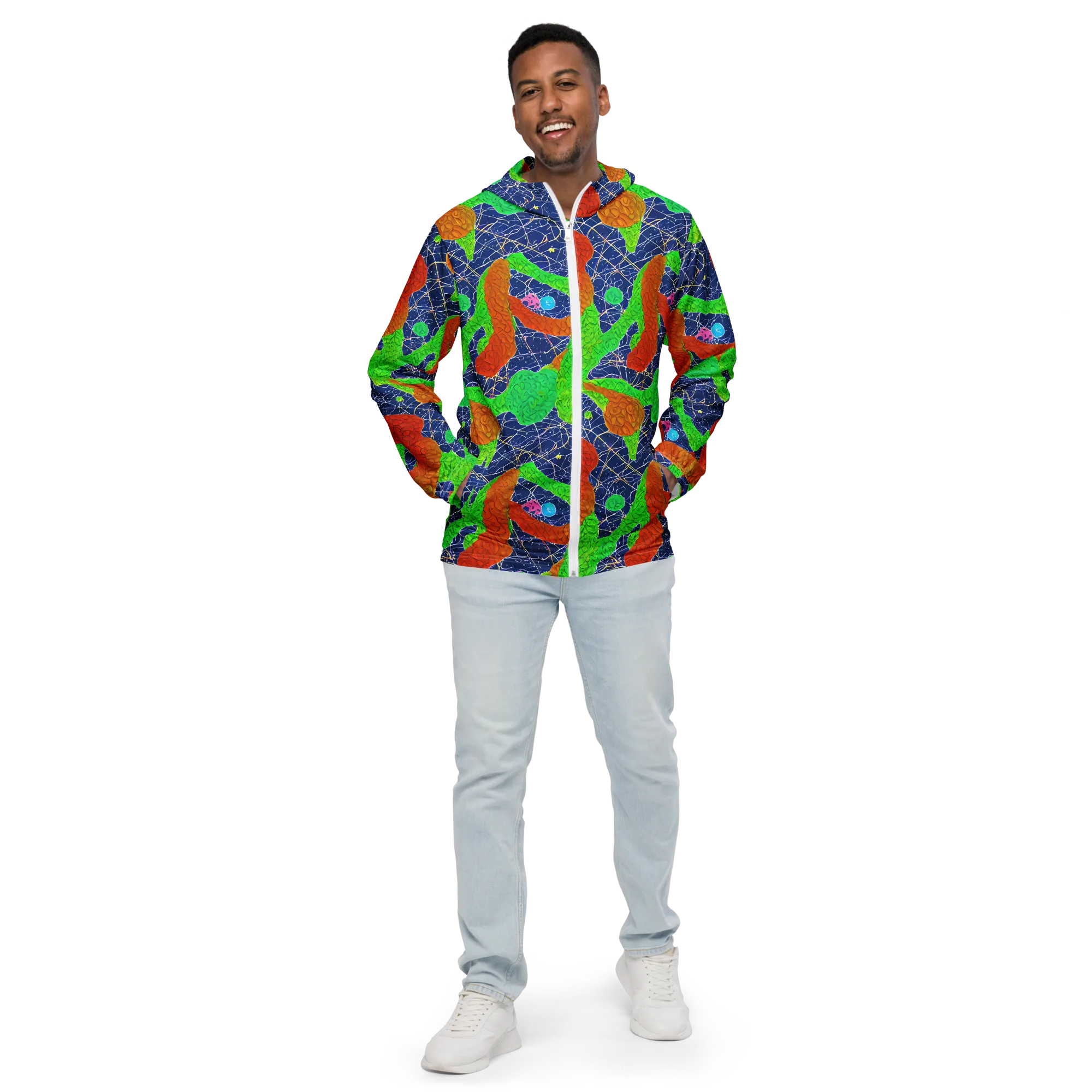 Lime Inferno on Men's Windbreaker — Front