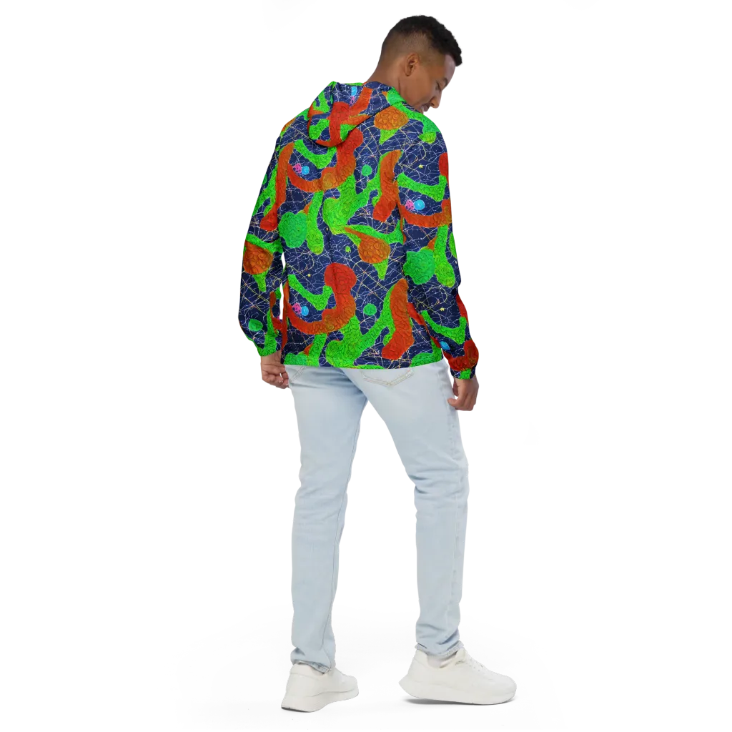 Lime Inferno on Men's Windbreaker — Back