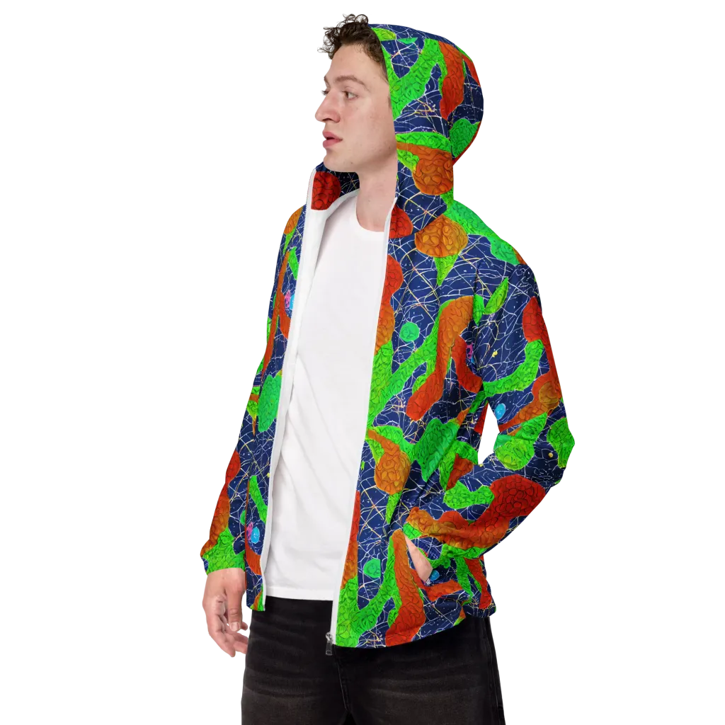 Lime Inferno on Men's Windbreaker — Left Front
