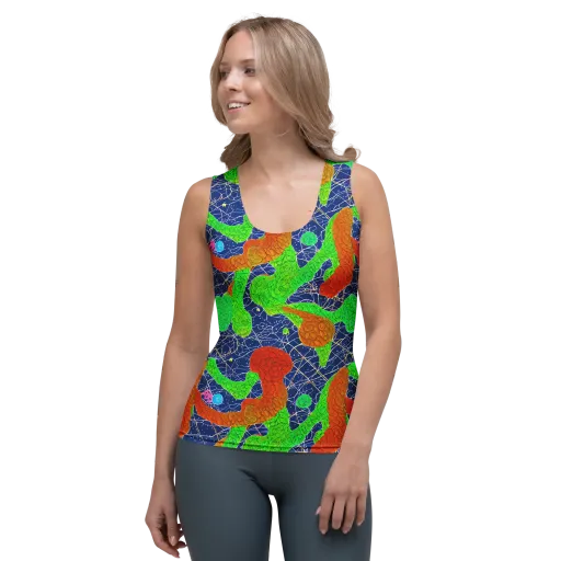 Lime Inferno on a Women's Tank Top