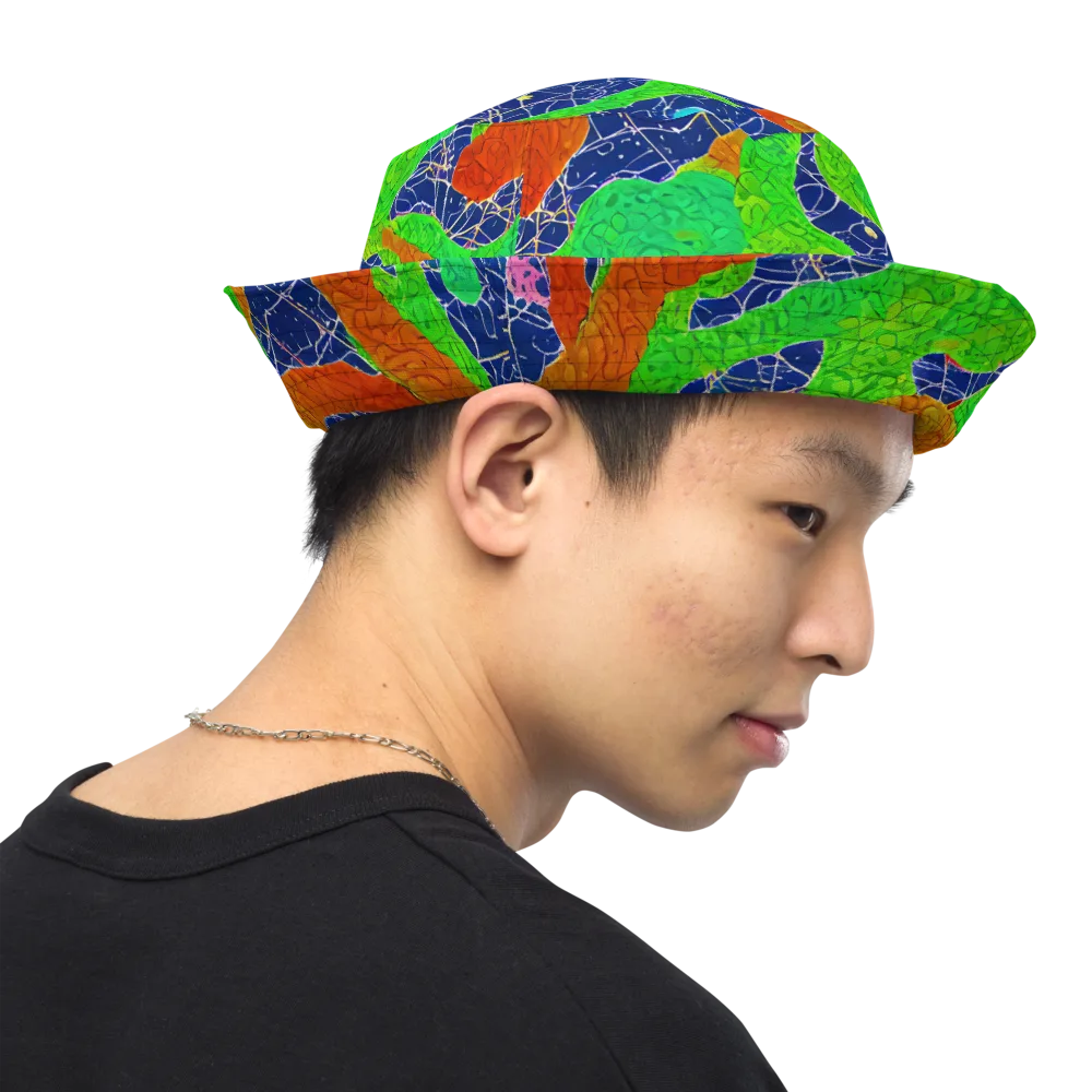 Lime Inferno on Reversible Bucket Hat — Right Outside