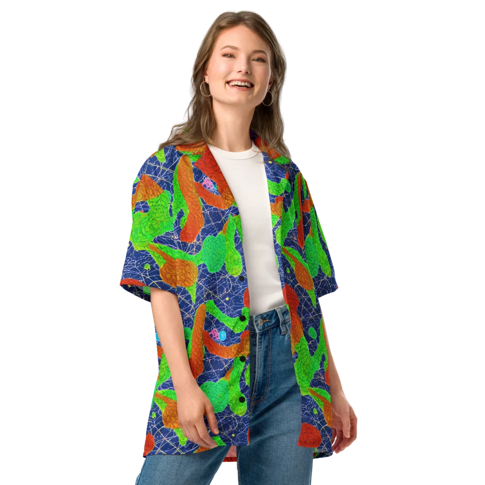 Lime Inferno on Button Shirt — Front
