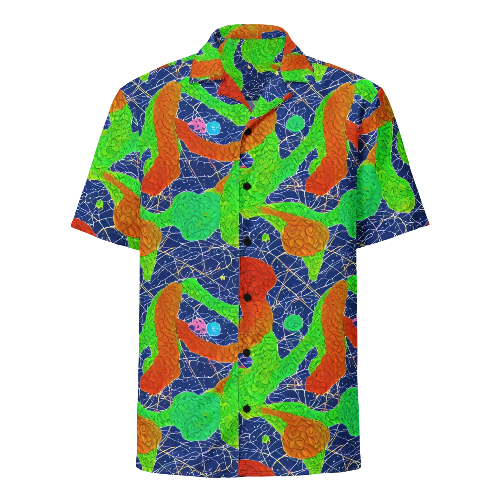 Lime Inferno on Button Shirt — Front